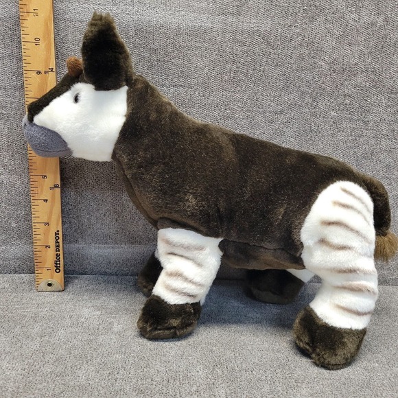 Wild Republic Okapi Plush Toy 2010 Brown White Stuffed Animal K & M Pellets - Picture 9 of 11